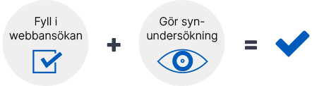 Fyll i webbansökan och gör synundersökning, grafik