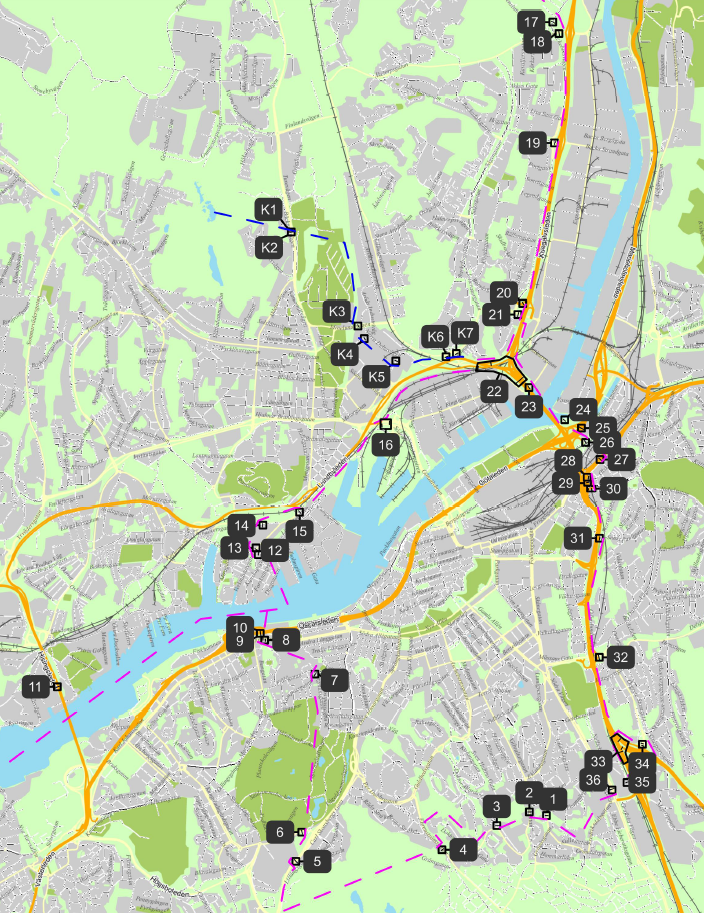 karta över betalstationer i göteborg Kontrollpunkternas placering i Göteb  Transportstyrelsen