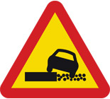 Varning för svag vägkant eller hög körbanekant