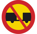Förbud mot trafik med motordrivet fordon med tillkopplad släpvagn